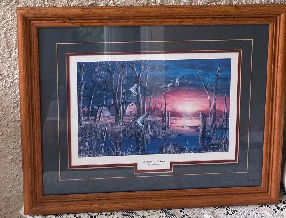 Autumn Visitors Mallard Framed Art Print